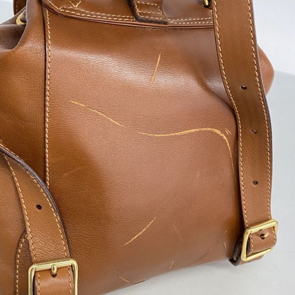 Gucci Backpack Daypack Bamboo 003 2058 Leather Brown Gold Hardware Women's - Picture 6 of 10